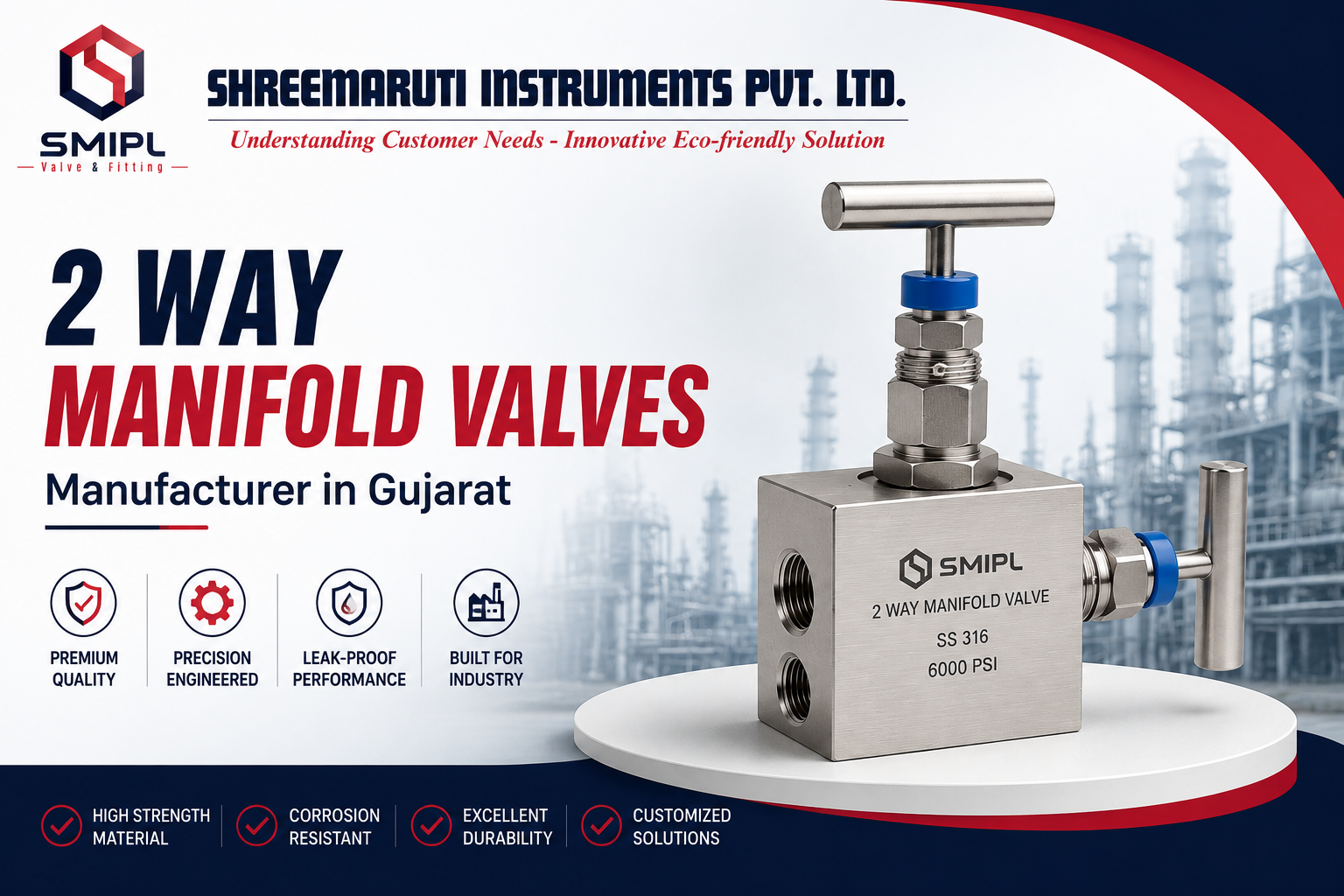2 Way Manifold Valve Manufacturer in Gujarat | Industrial Flow Control Valves India