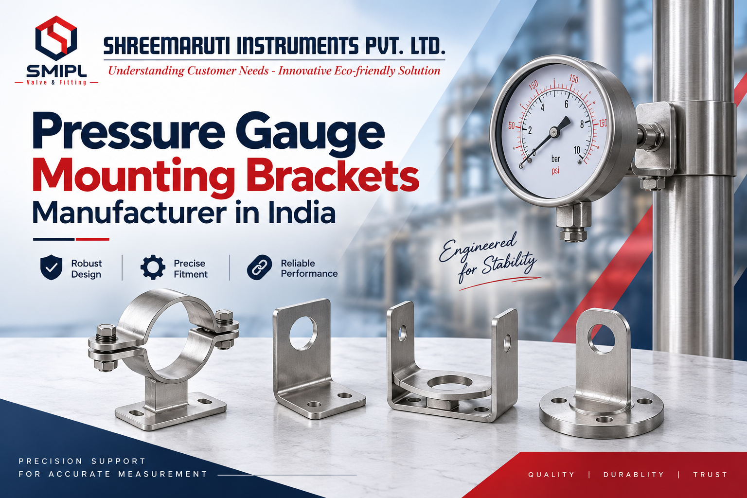 Pressure Gauge Mounting Brackets Manufacturer in India