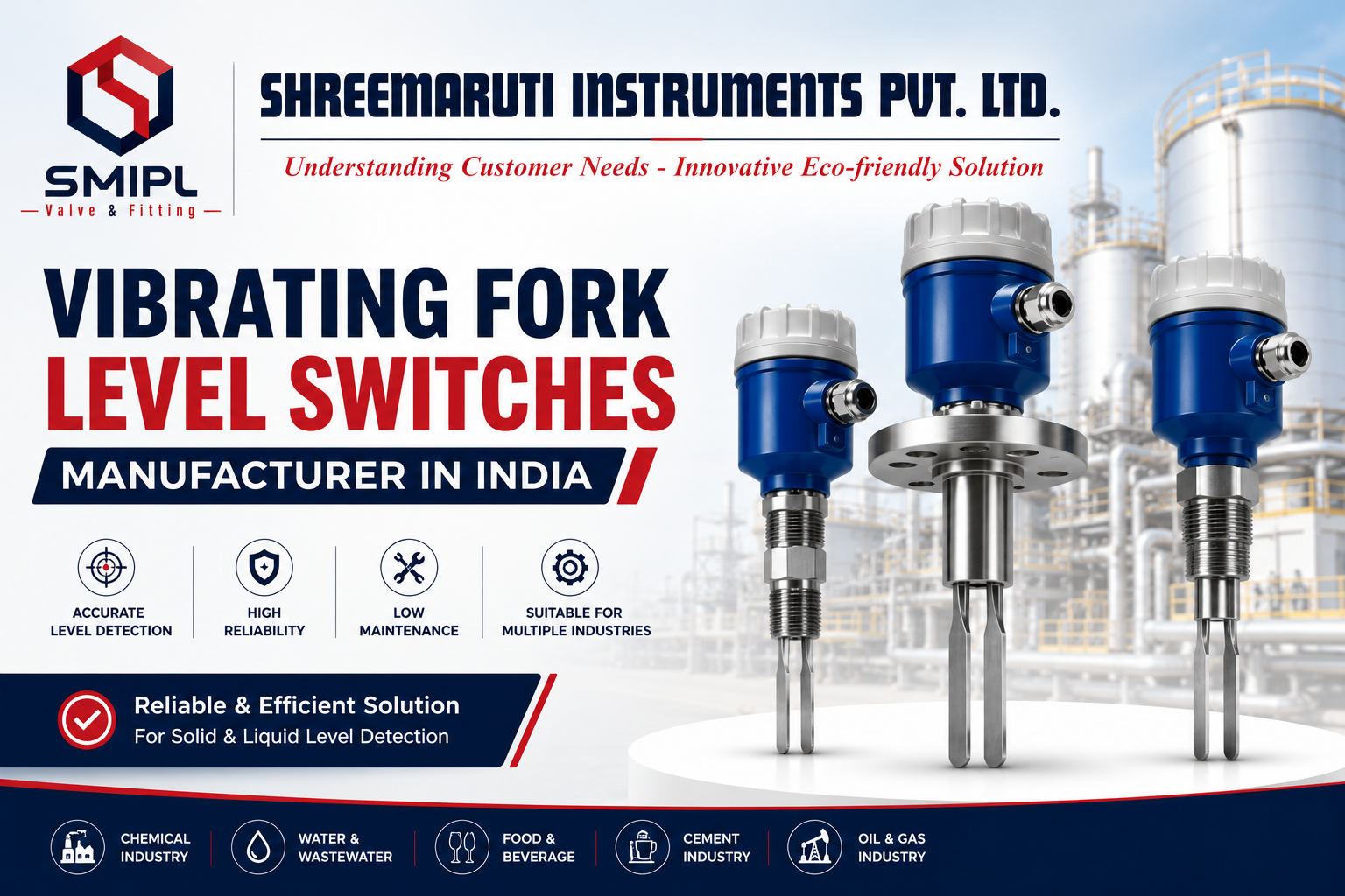 Vibrating Fork Level Switches Manufacturer in India - SMIPL India